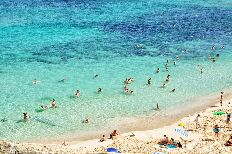 A serene beach scene