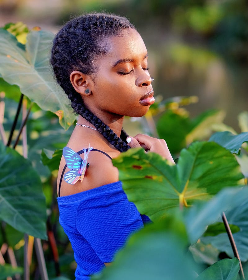 Flower attracting a butterfly, symbolizing love