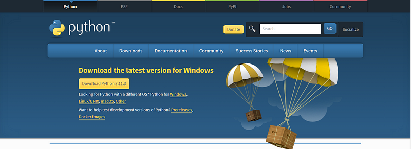 Download Python from the official website