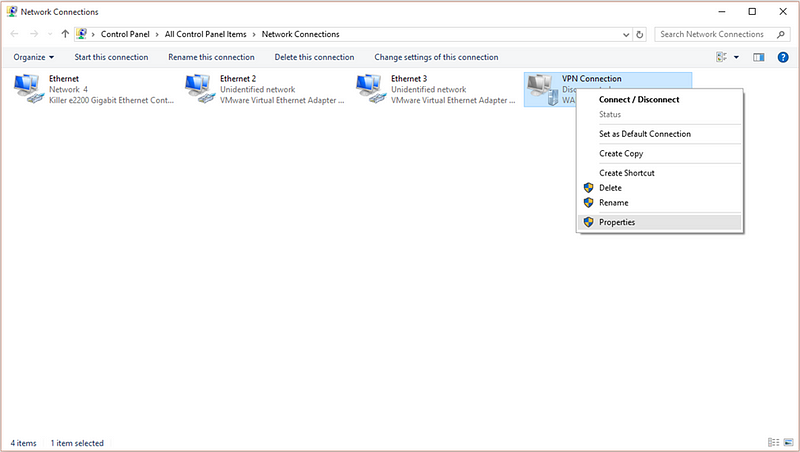 VPN Connection Properties