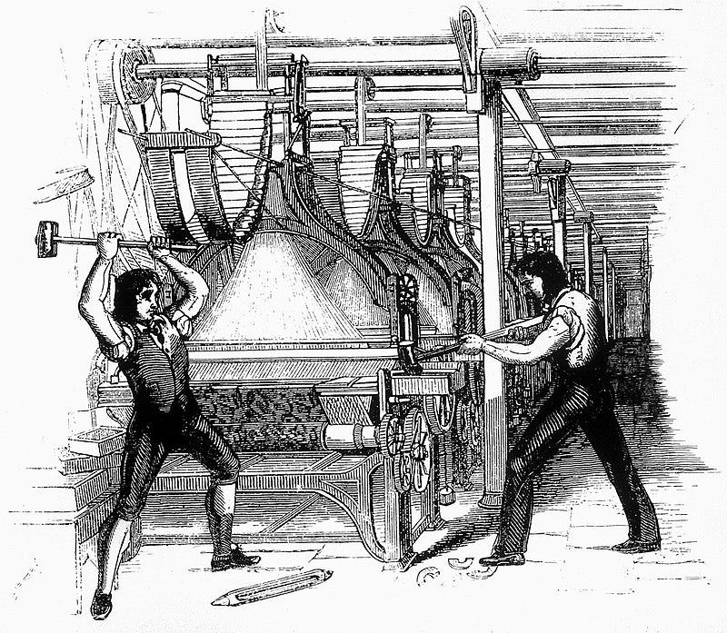 Illustration of a Luddite concept