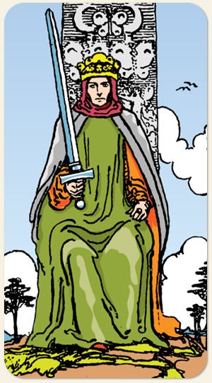 The King of Swords representing authority and intellect