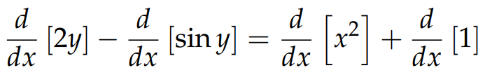 Derivative of both sides