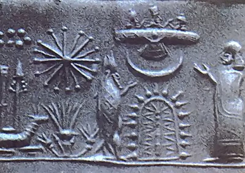 Mesopotamian seal depicting celestial beings