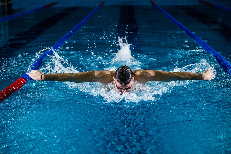 Swimming training belt setup