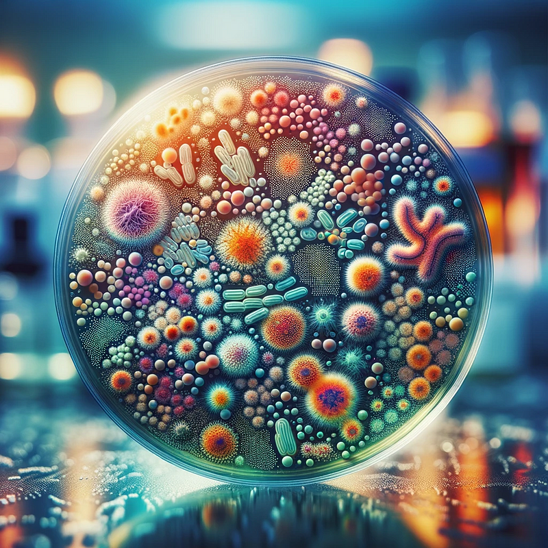 Microbial growth on laboratory cultures