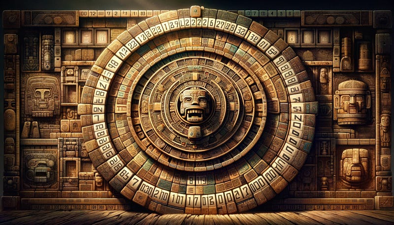 Mayan calendar with digital elements