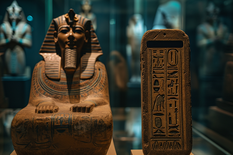 Smartphone in ancient Egyptian exhibit