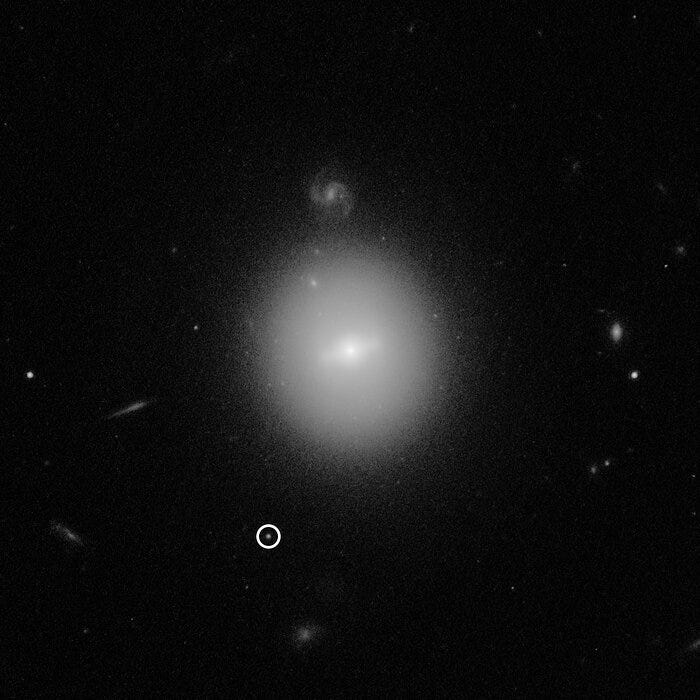 Hubble image identifying an intermediate-mass black hole.