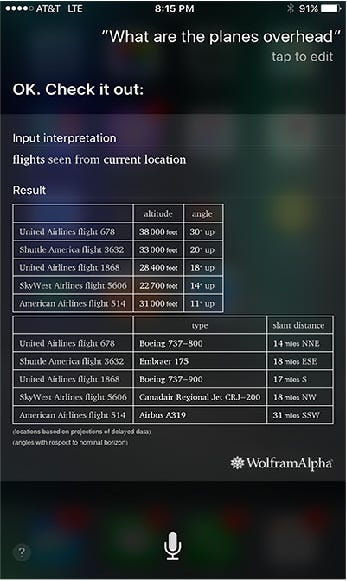 Screenshot of Wolfram Alpha in action