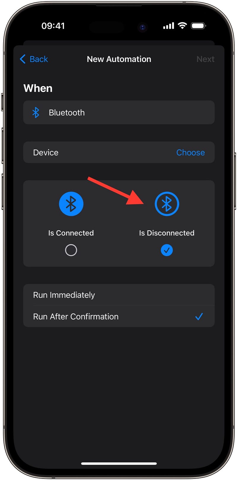 Bluetooth disconnection automation in iOS 17