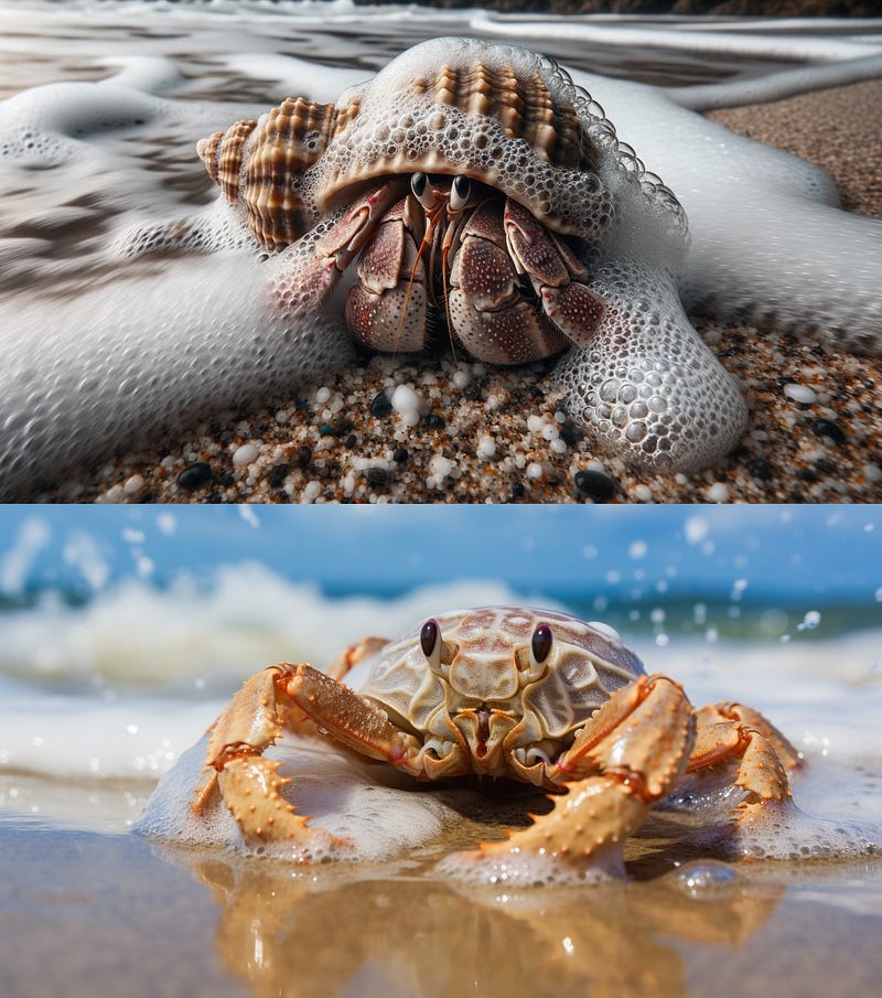 Hermit crab image comparison