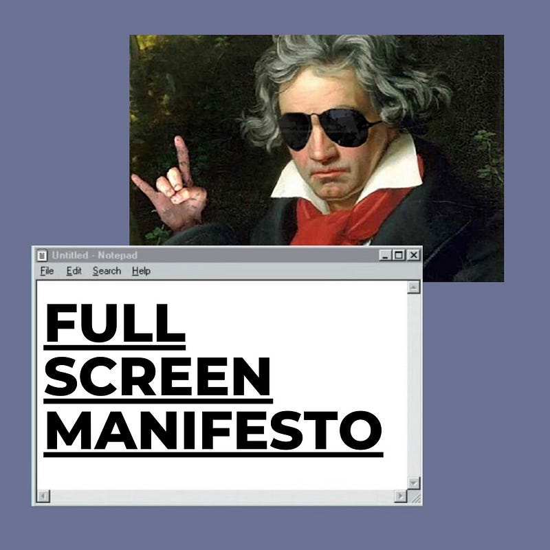 Full-screen manifesto inspiration