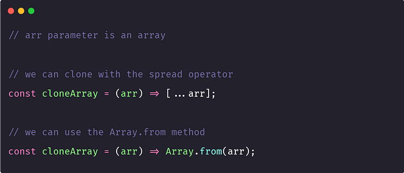 Techniques for cloning arrays