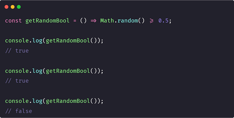 Generating random boolean values in JavaScript