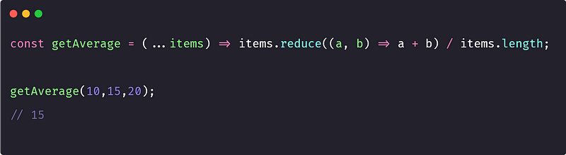 Calculating the average using reduce method