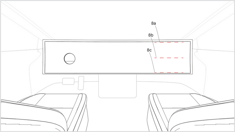 Patent design illustrating airbag seam placement