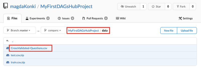 Inspecting CSV File in DAGsHub Storage