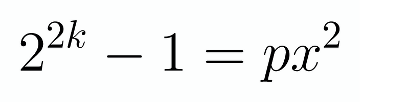 Algebraic expression leading to a square.