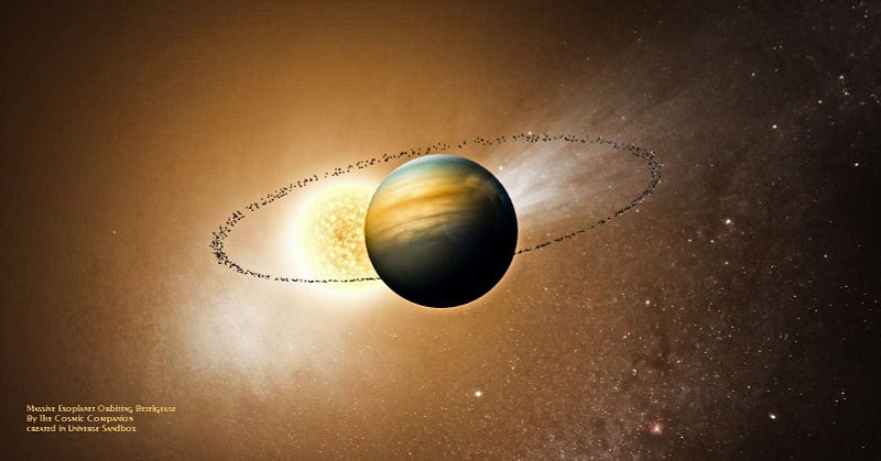 Visualization of Betelgeuse's immense size from a distant world