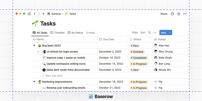 Notion workspace overview