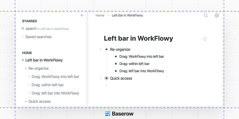 Workflowy note-taking application